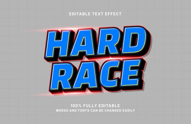 ハード レース エディテーブル テキスト エフェクト
