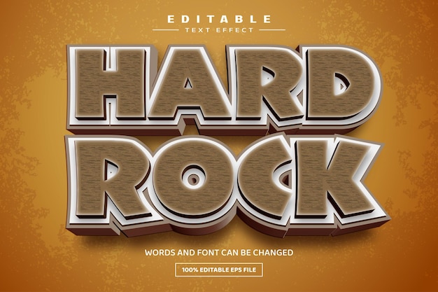 Hard rock 3D editable text effect template