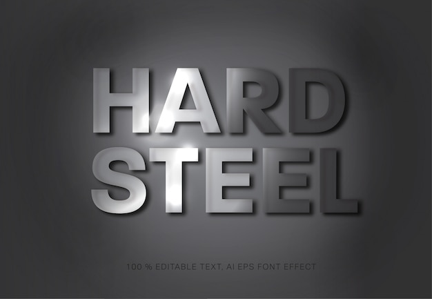 Hard Steel редактируемый эффект стиля текста