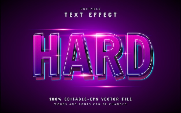 Hard text effect with purple gradient