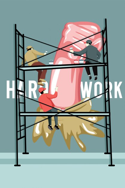 Vector hard werken illustratie