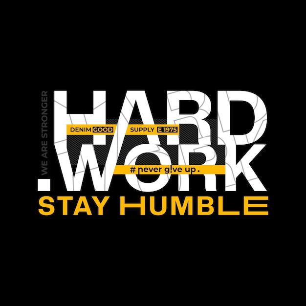 hard work typography t shirt design quote