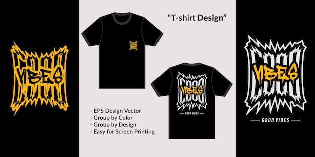 hardcore typografie stijl goede vibes streetwear ontwerp voor jas vector tshirt merchandise