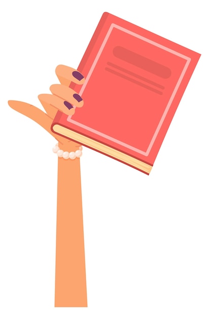 Hardcover book in female hand Fiction novel reading
