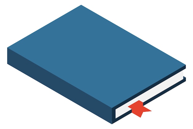 Hardcover book isometric icon Reading and knowledge symbol