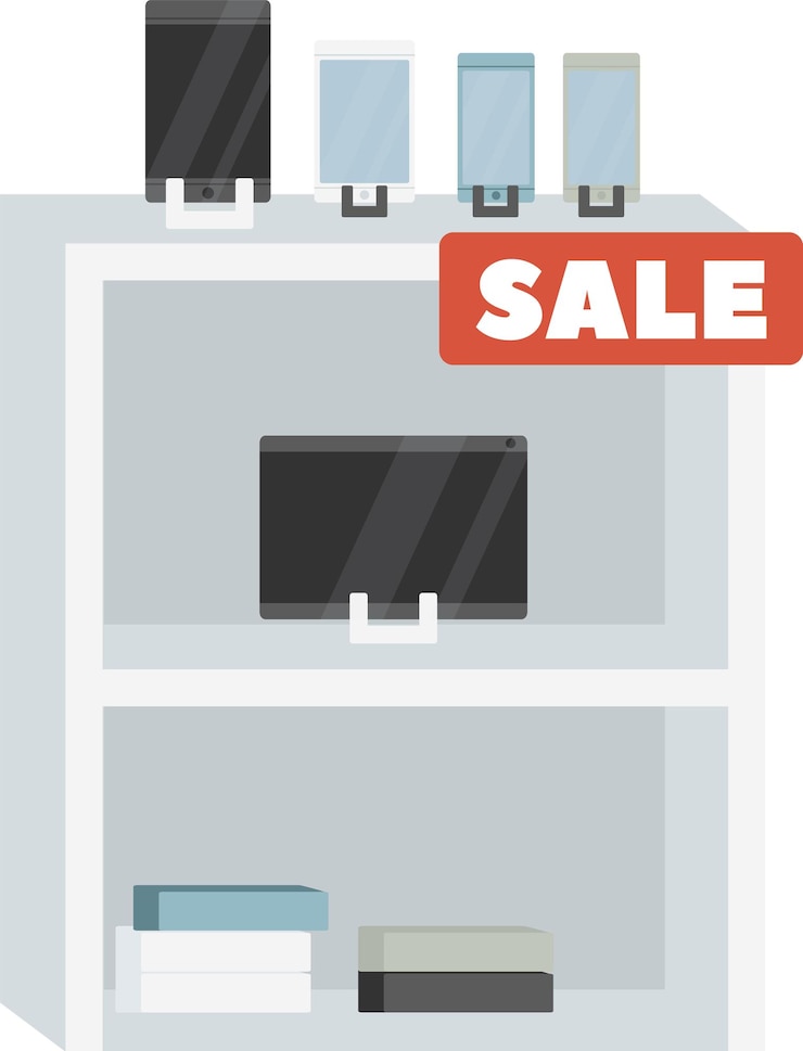 Vector hardware store digital device sale