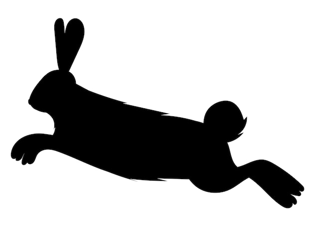 Hare jumping silhouette isolated vector