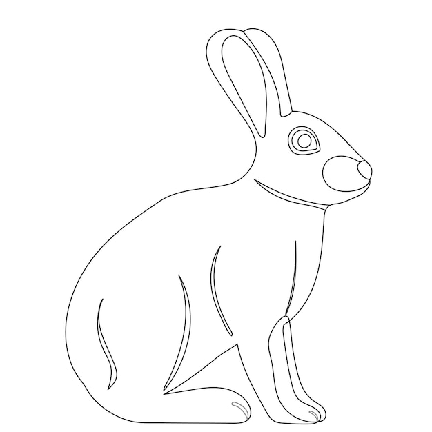 Hare sketch on white background outline isolated vector