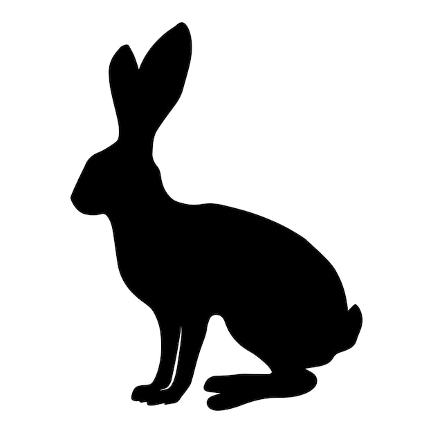 Hare standing silhouette Vector illustration