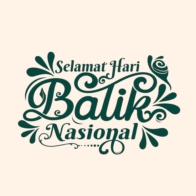 Hari batik nasional belettering ontwerp