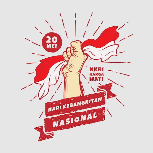Hari Kebangkitan Nasional 20 Mei Translation May 20 National Awakening Day of Indonesia vector illustration