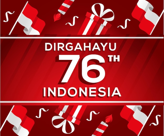 Vector hari kemerdekaan indonesia ke 76 indonesia independence day