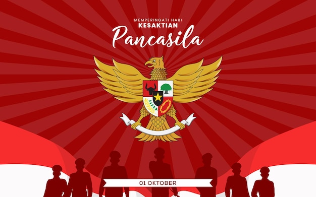 hari kesaktian pancasila banner design, garuda pancasila vector