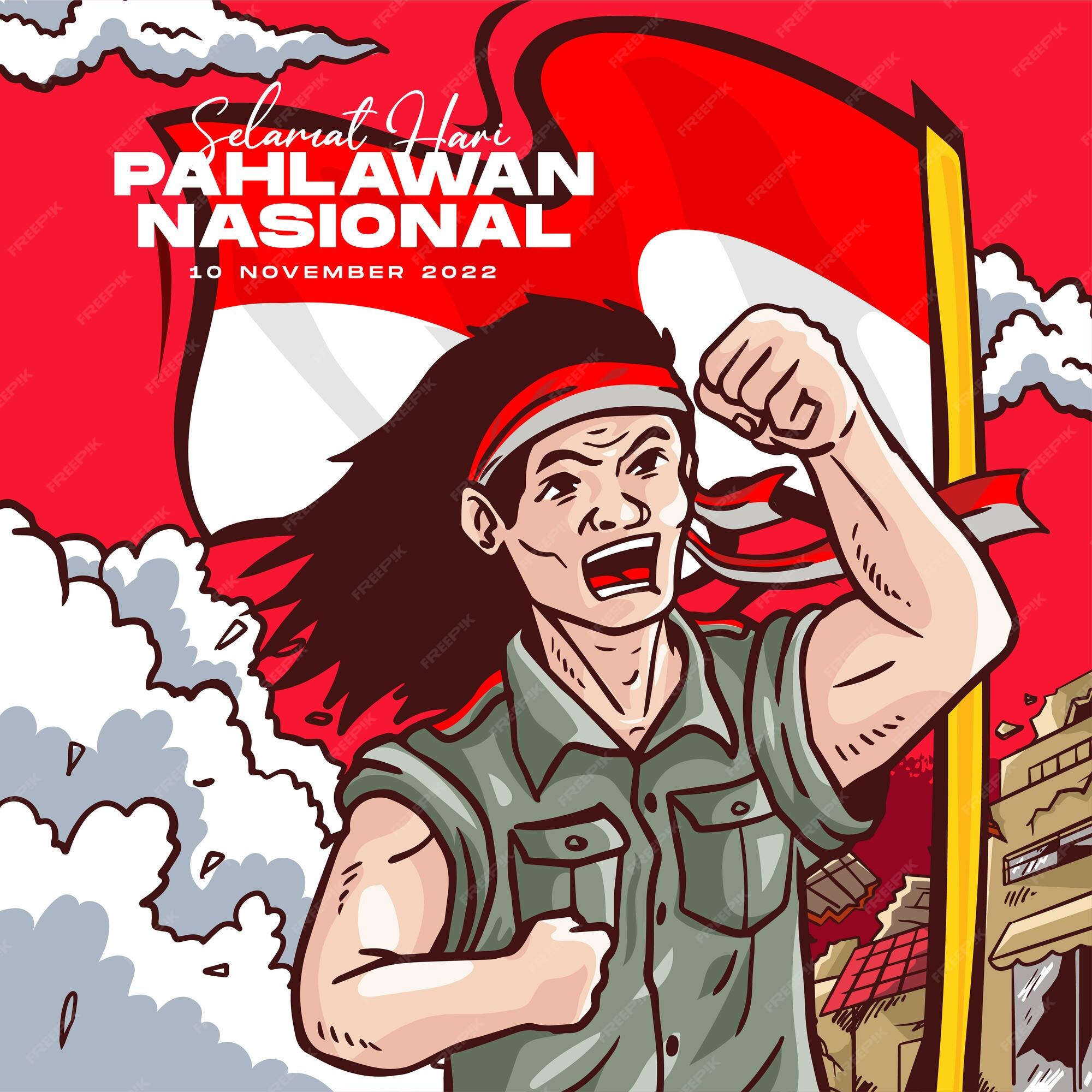 Premium Vector | Hari pahlawan nasional or indonesian hero days background