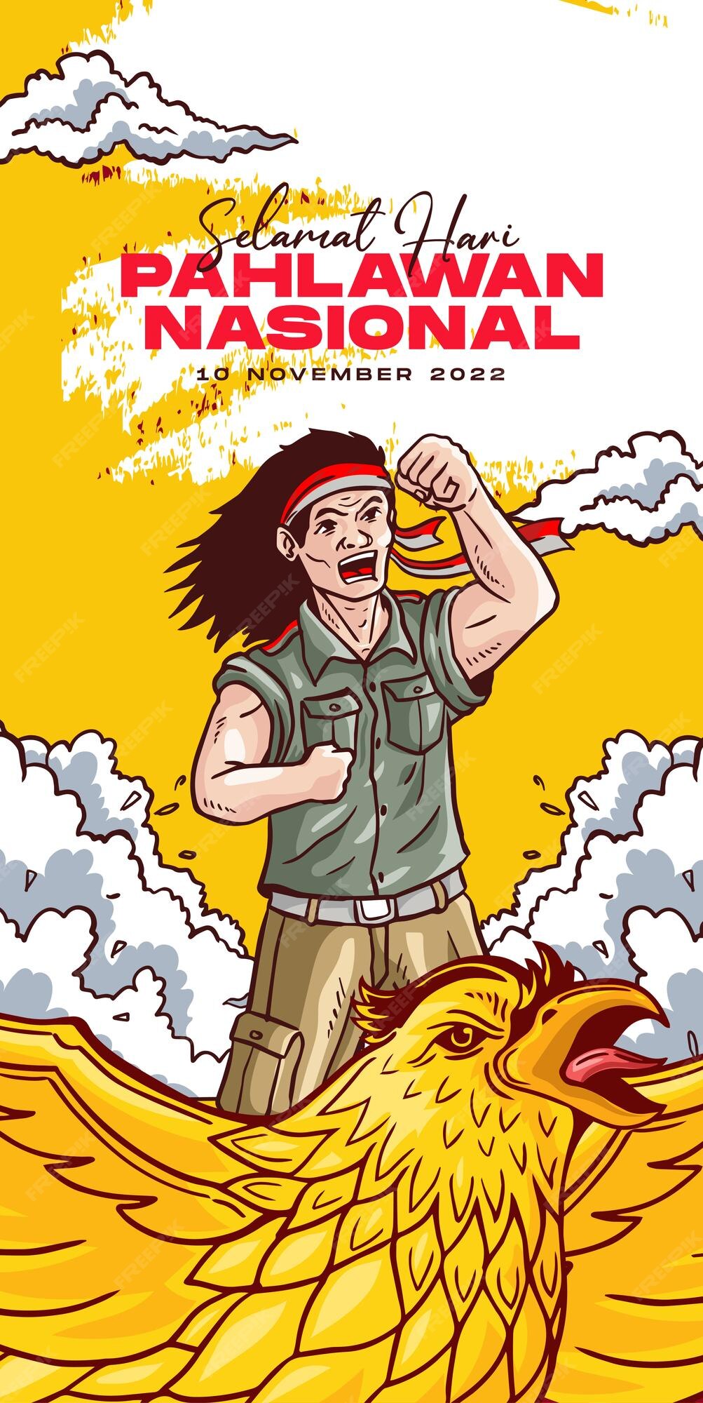 Premium Vector | Hari pahlawan nasional or indonesian hero days background