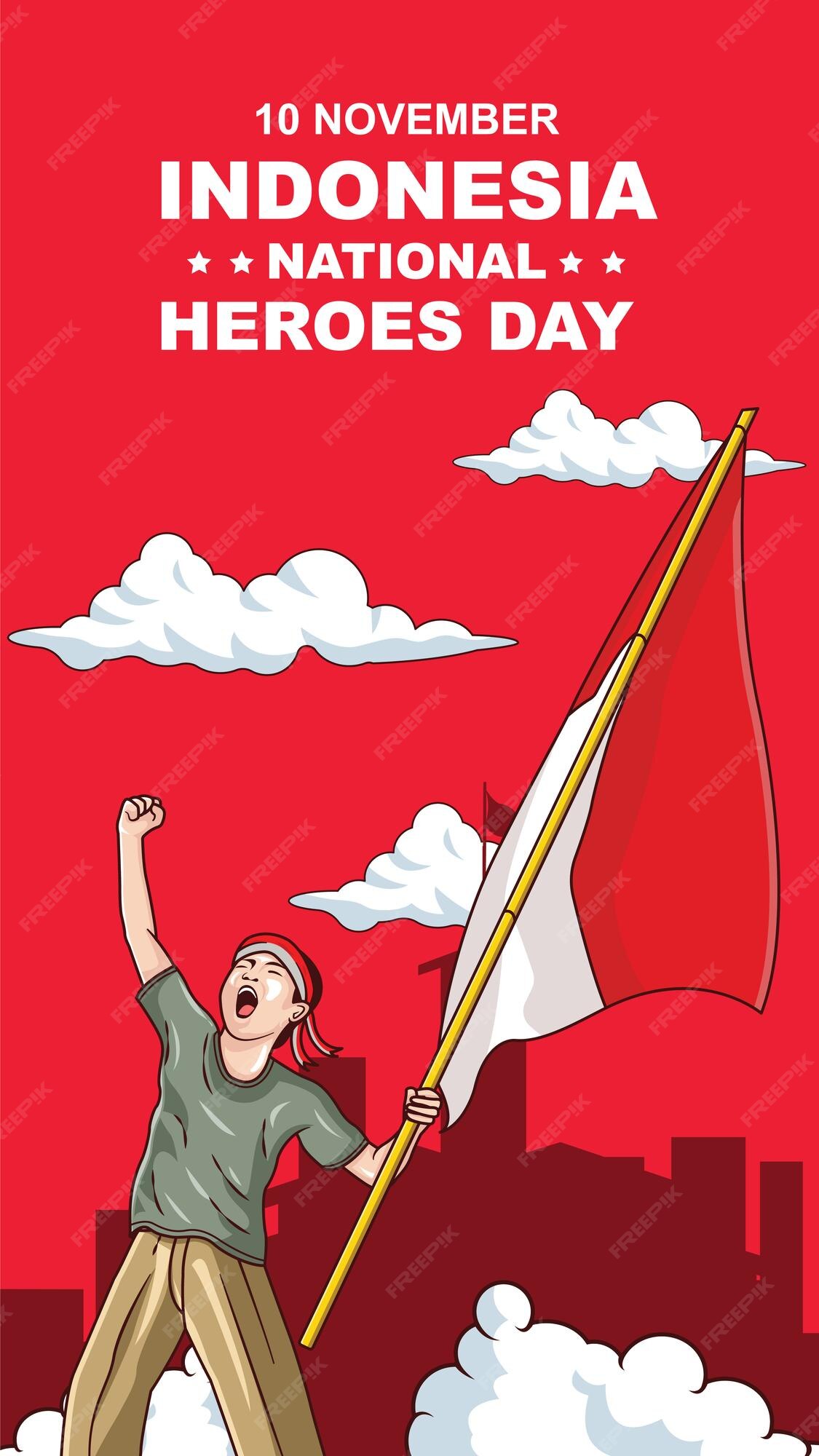 Premium Vector | Hari pahlawan nasional or indonesian hero days background.