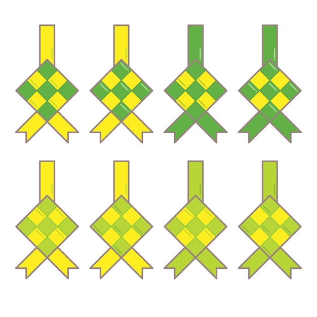 Хари рая рамадан кетупат плоский дизайн