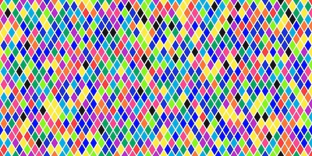 Harlequin carnival bright multicolor seamless pattern on white argyle fabric design