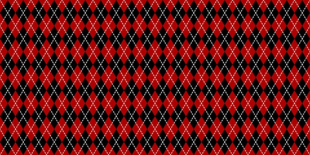 Harlequin seamless pattern in red and black colors