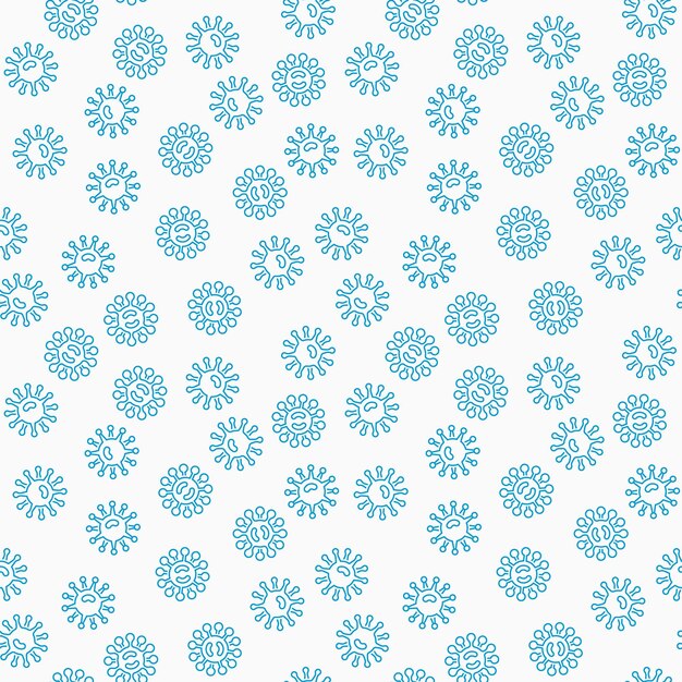 Harmful blue bacteria vector seamless pattern