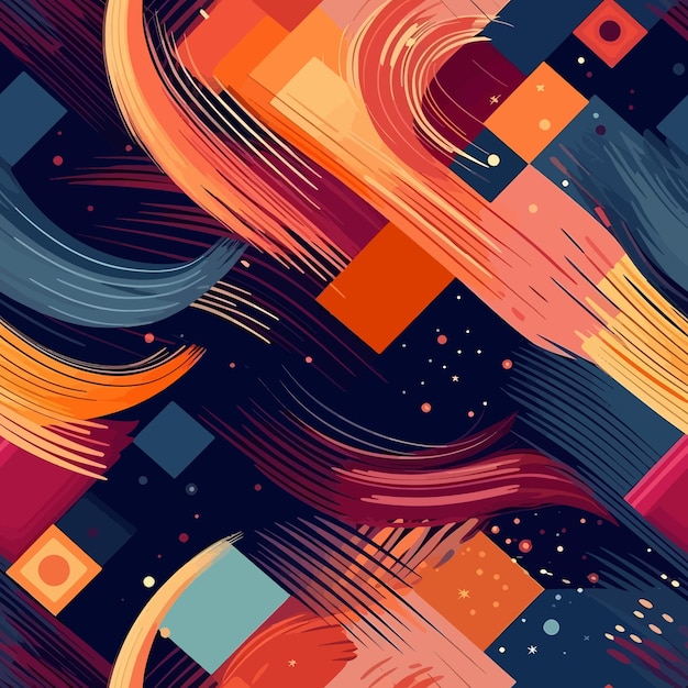 Vector harmonic convergence abstract geometric patterns with musical color fields