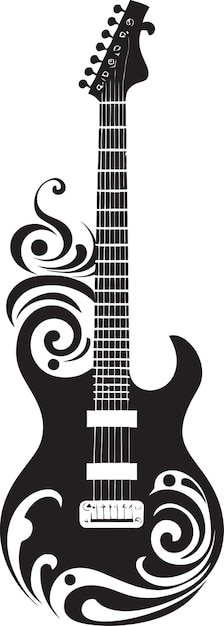 Vector harmonic heritage guitar icon design icon rhythmic resonance guitar logo vector illustratie