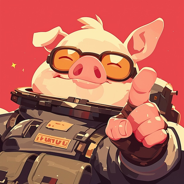 Vector a harmonious pig astronaut cartoon style