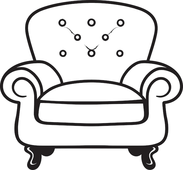 Harmonious Seating Black Chair Iconic Emblem Contemporary Comfort Vector Black Relaxing Chair Symbo