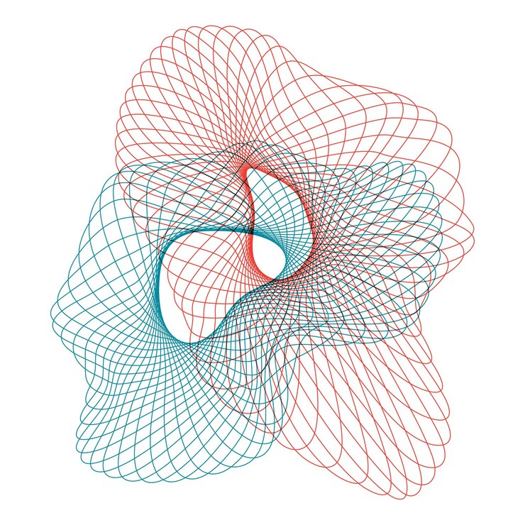 Vector harmonograph drawings abstract geometric shapes