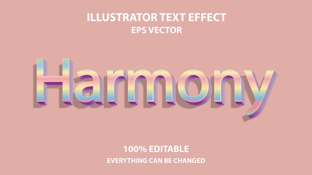 Vector harmony editable text effect