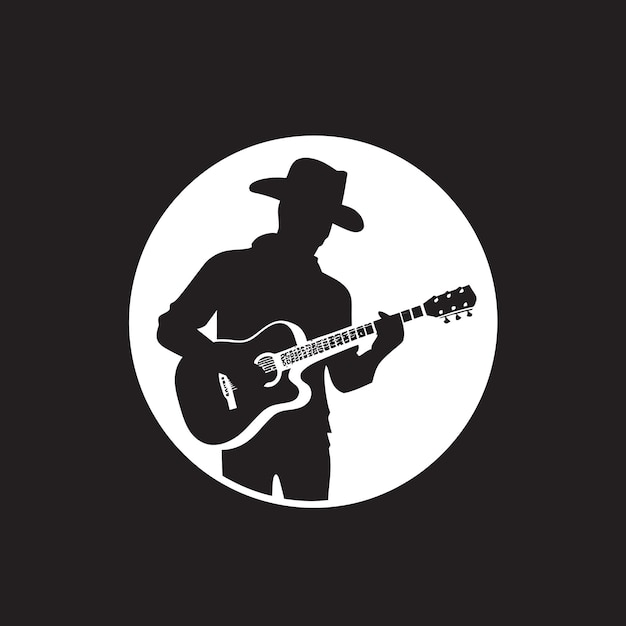 Iconica di chitarra harmony haven vector risonanza ritmica logo emblematico della chitarra