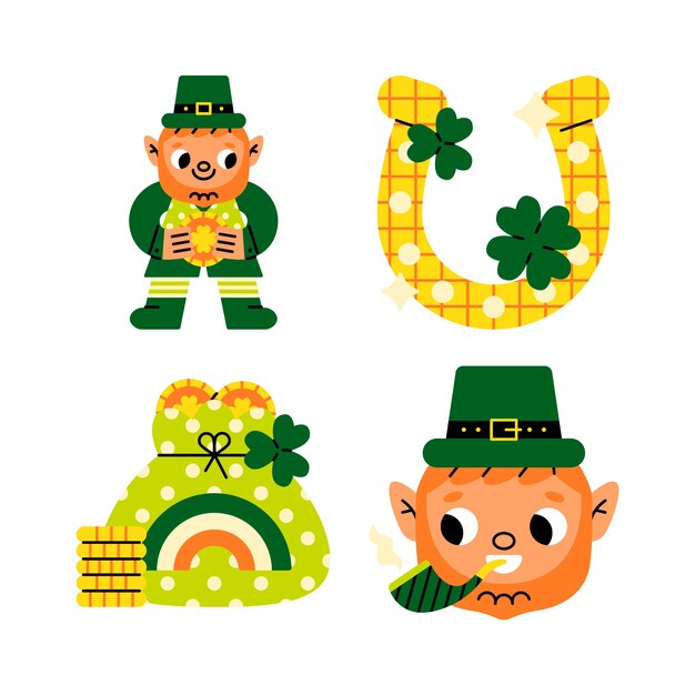 Vector harmony st. patrick's day stickers collection