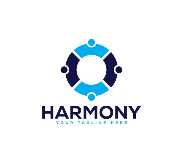 Вектор Дизайн логотипа harmony team векторный иллюстрационный шаблон