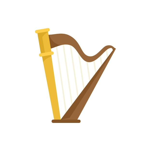 Vector harp art icon flat illustration of harp art vector icon for web design isolated