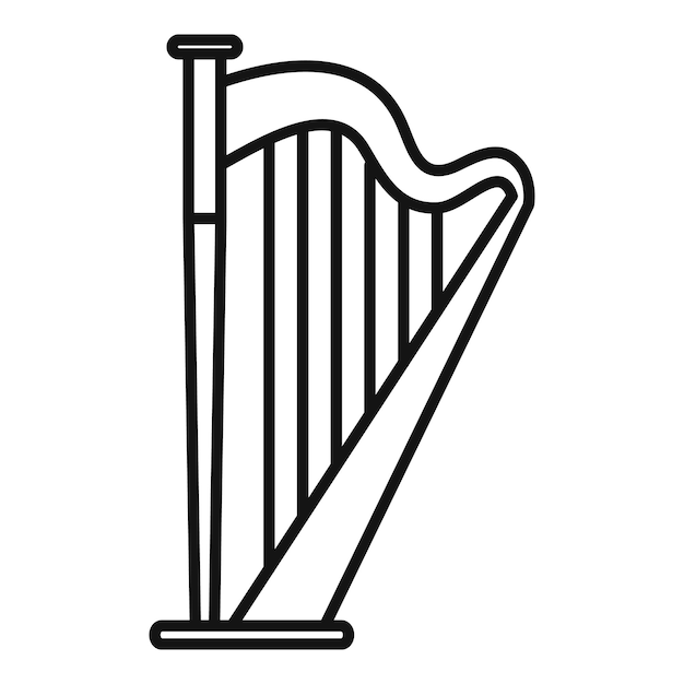 Vector harp classic icon outline harp classic vector icon for web design isolated on white background