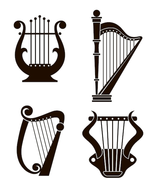 Vector harp en lier iconen