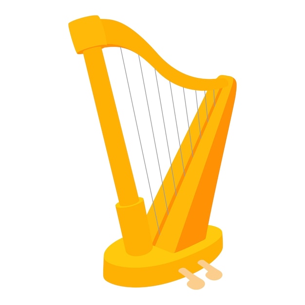 Vector harp icon cartoon illustration of harp vector icon for web