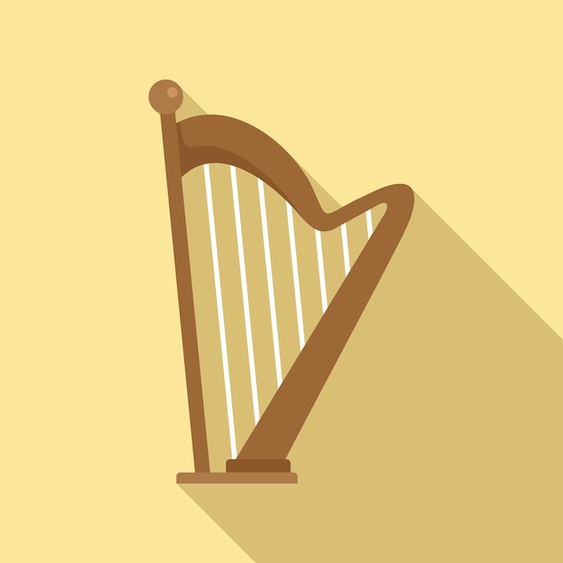 Vector harp icon flat illustration of harp vector icon for web design