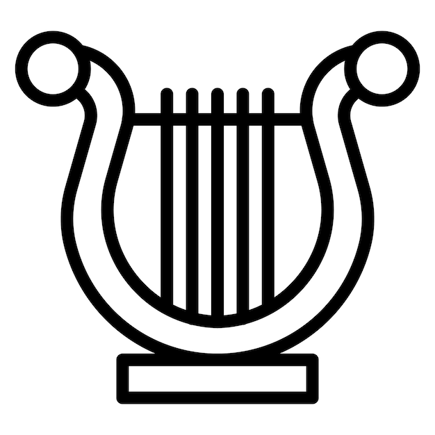Vector harp icon vector image can be used for artist studio