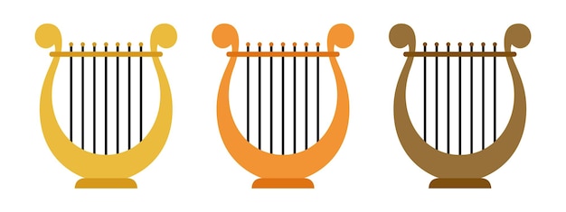 Harp in vlakke stijl geïsoleerd