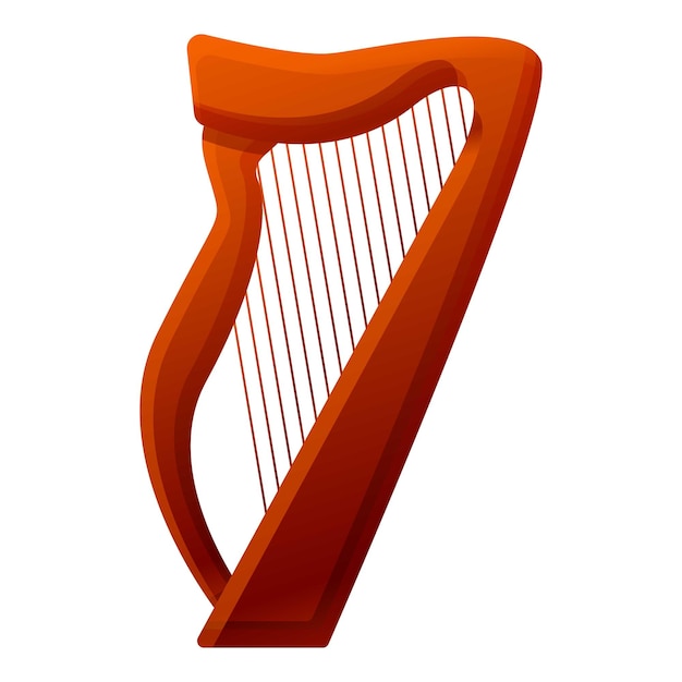 Harp instrument icon cartoon of harp instrument vector icon for web design isolated on white background