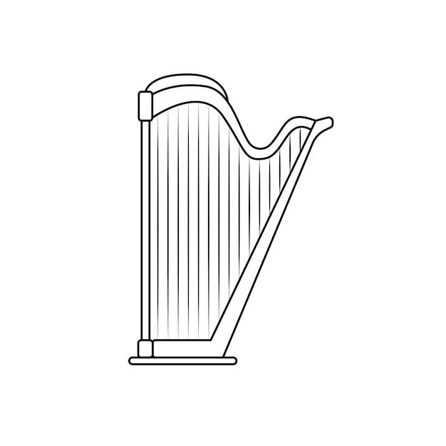 Vector harp line art