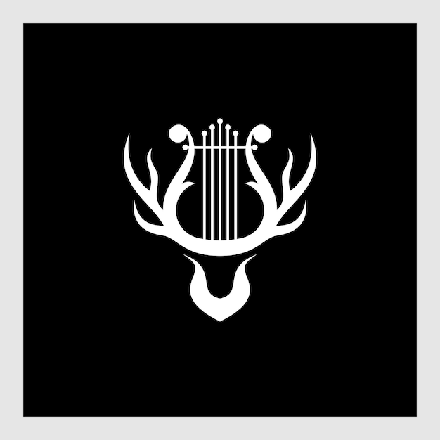 harp logo design with black begron