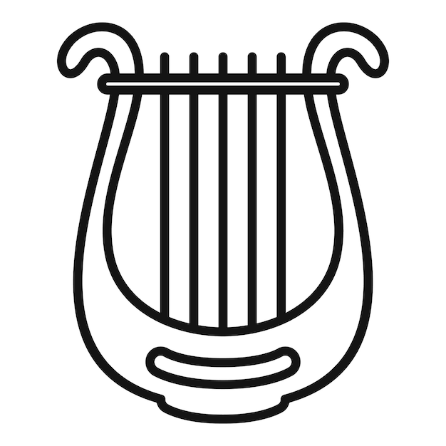 Vector harp muzikaal pictogram overzicht harp muzikaal vectorpictogram voor webdesign geïsoleerd op een witte achtergrond