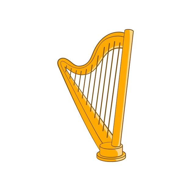 Harp pictogram in cartoon stijl geïsoleerd op witte achtergrond Muziekinstrument symbool