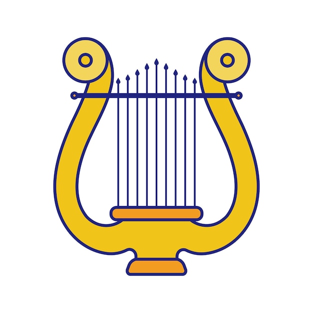 Harp Pictogram Platte Ontwerp Vector