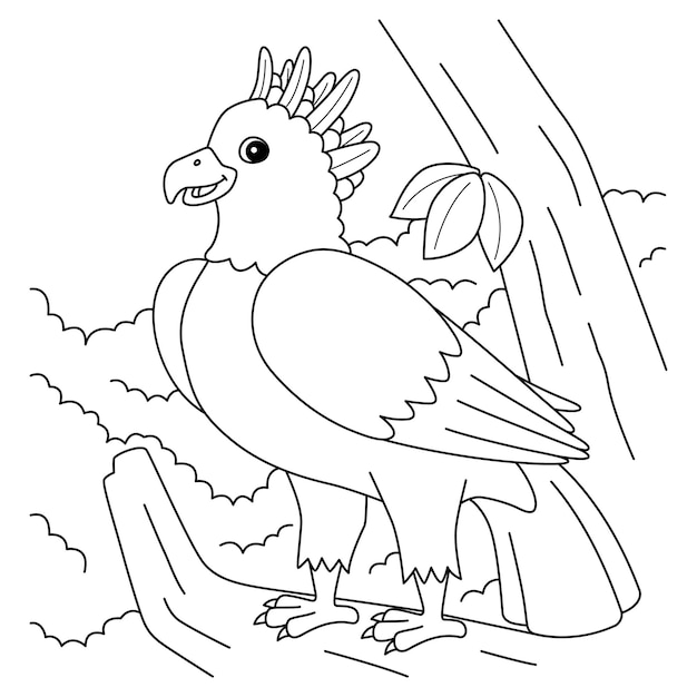 Harpy Eagle Animal Coloring Page for Kids