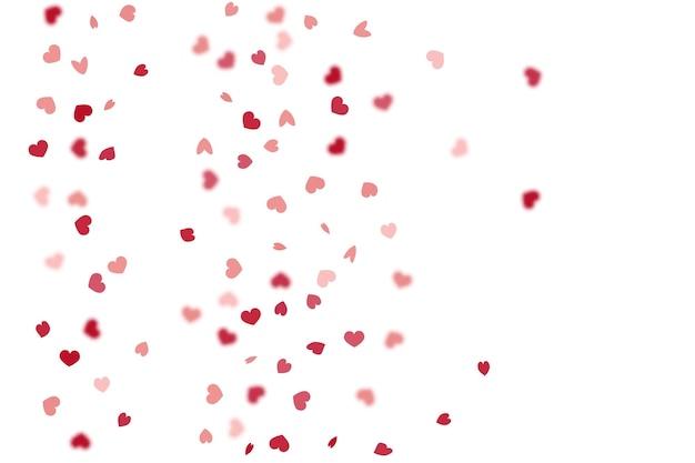 Hart Achtergrond. Exploderend als teken. Vectormalplaatje voor Moederdagkaart. Rood Roze Lege Vintage Confetti Sjabloon. St Valentijnskaart met klassieke harten. 8 maart spandoek met plat hart.