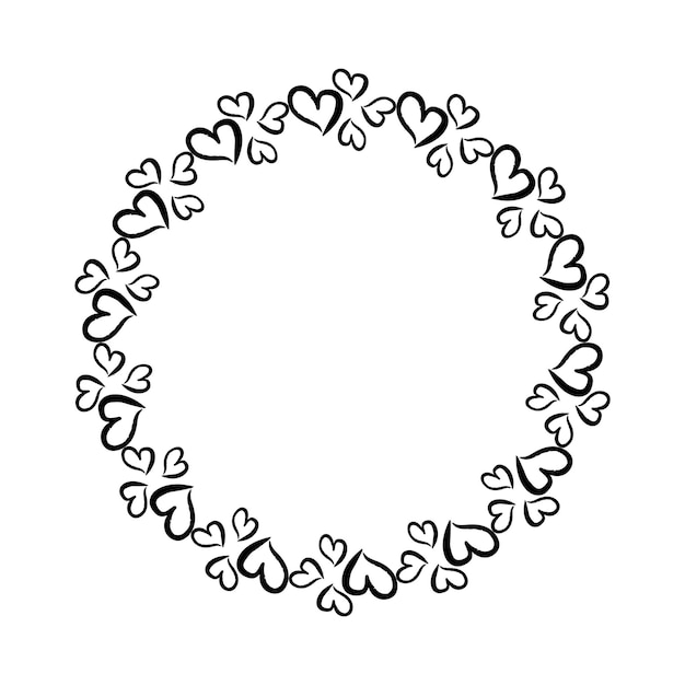 Hart cirkel framerand voor decoratief vintage element voor ontwerp in vectorillustratie