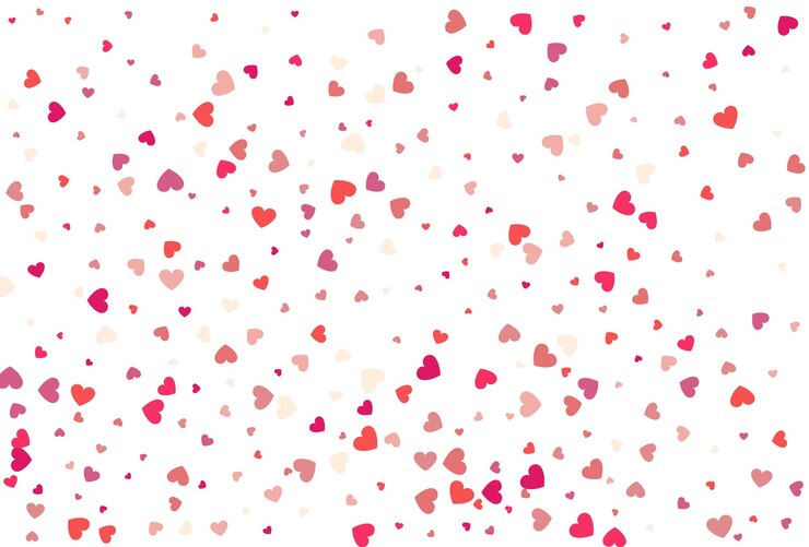 Vector hart confetti van valentines bloemblaadjes mooie confetti harten vallen op achtergrond uitnodiging sjabloon achtergrond ontwerp wenskaart poster valentijnsdag en womens day vectorillustratie